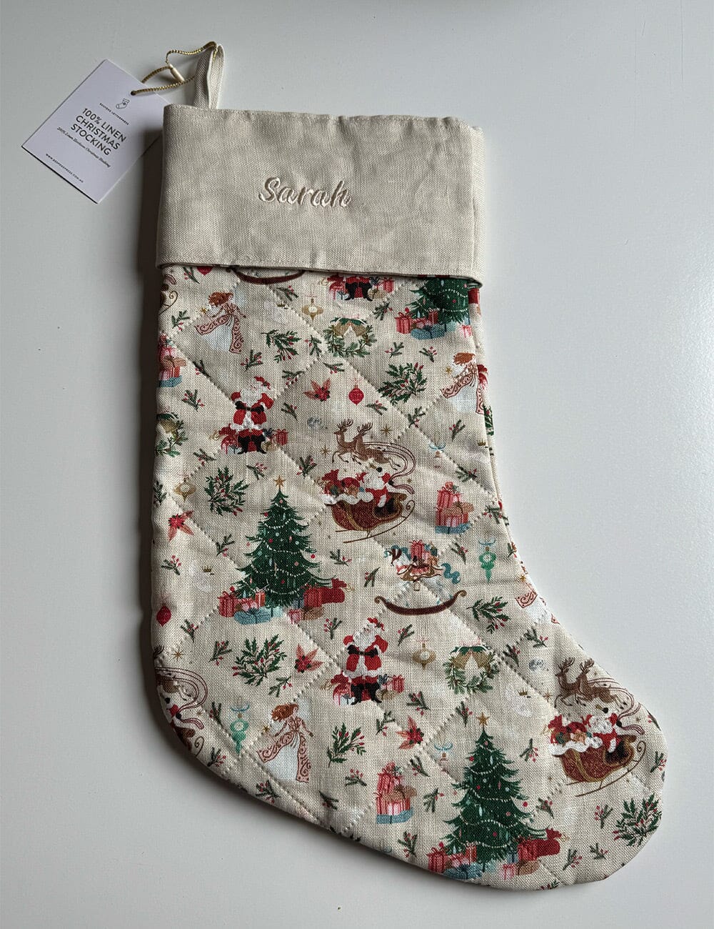 SECONDS - Jolly Santa Sleigh Heirloom Christmas Stocking - Sarah
