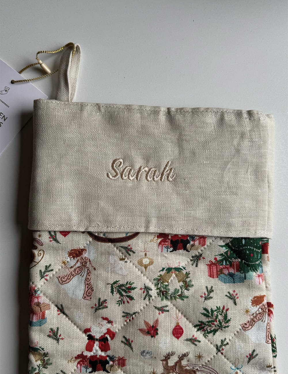 SECONDS - Jolly Santa Sleigh Heirloom Christmas Stocking - Sarah