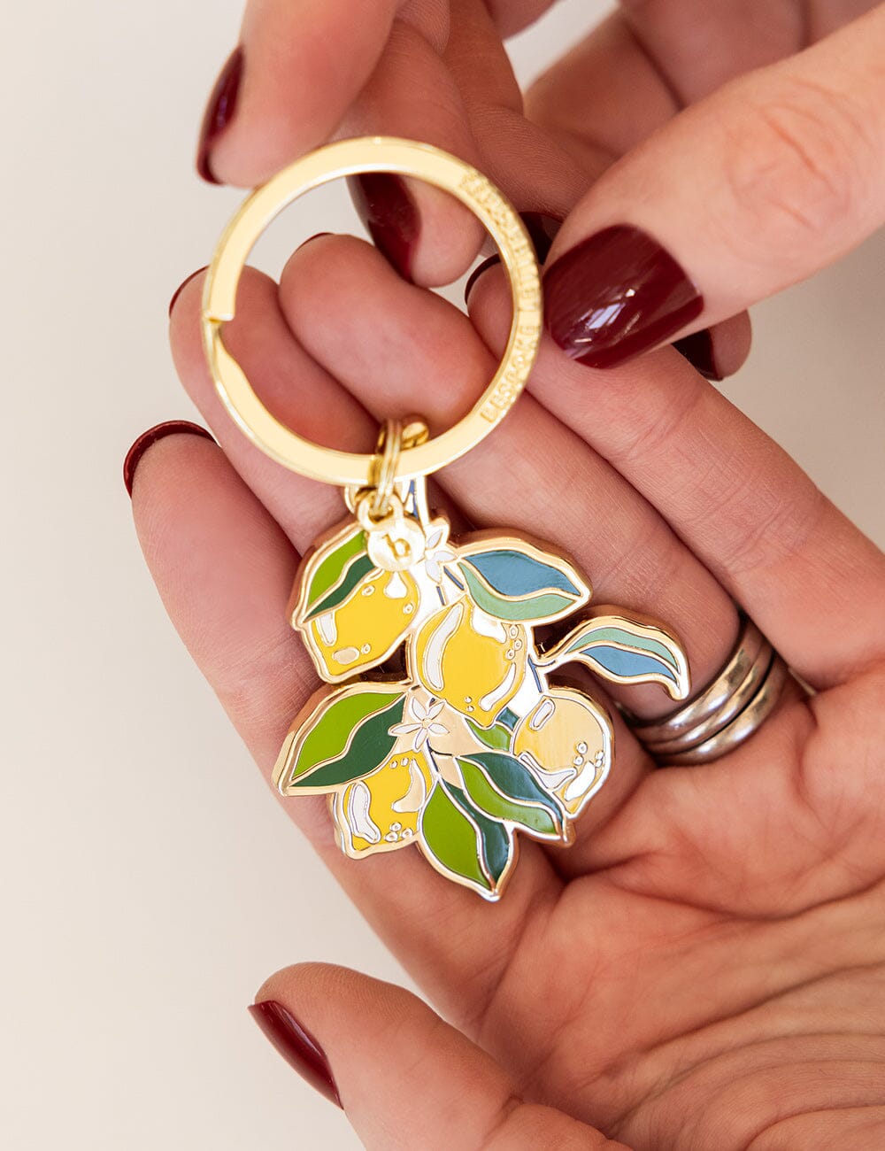 Lemon Enamel Keyring