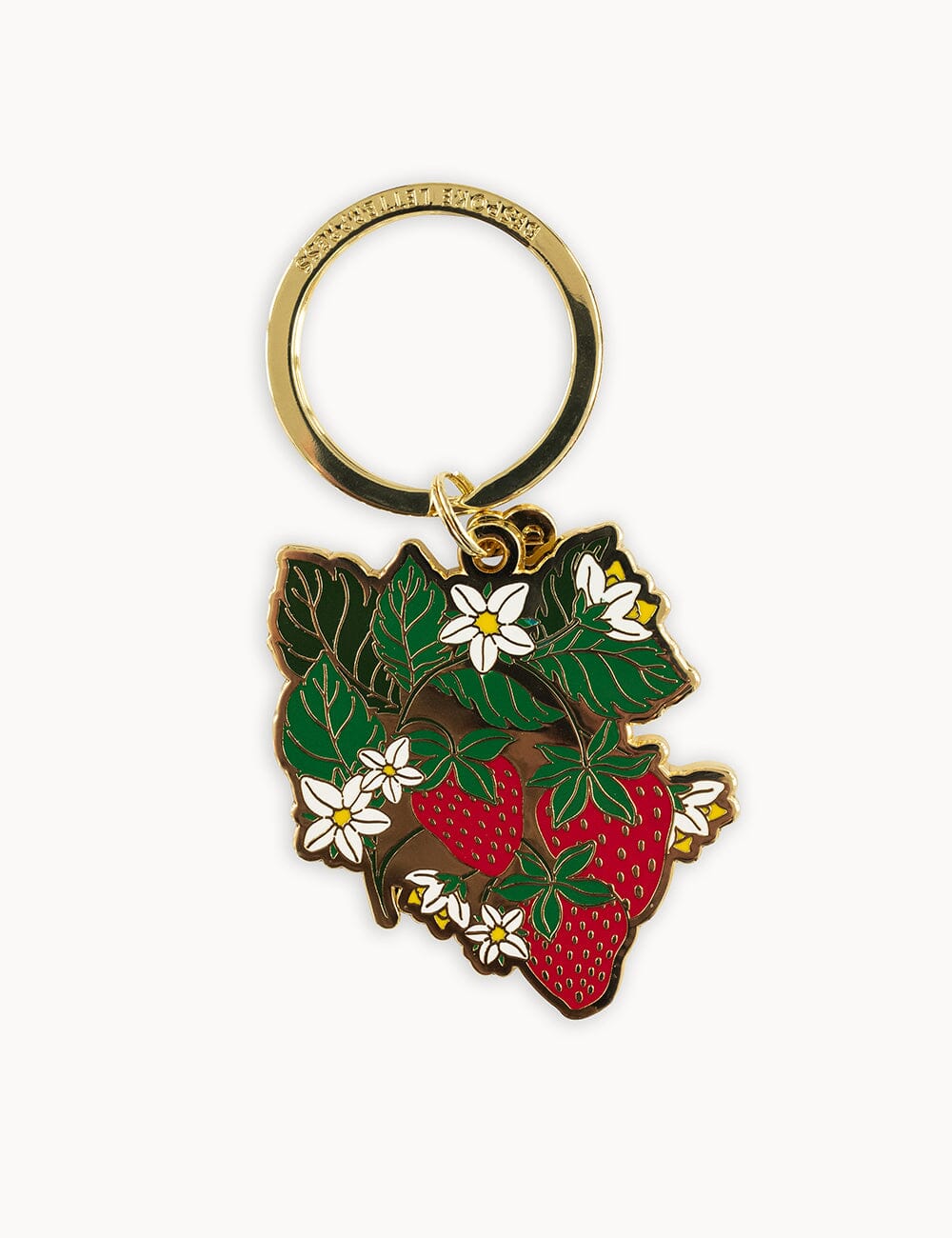 Strawberries Enamel Keyring Keyring Bespoke Letterpress 