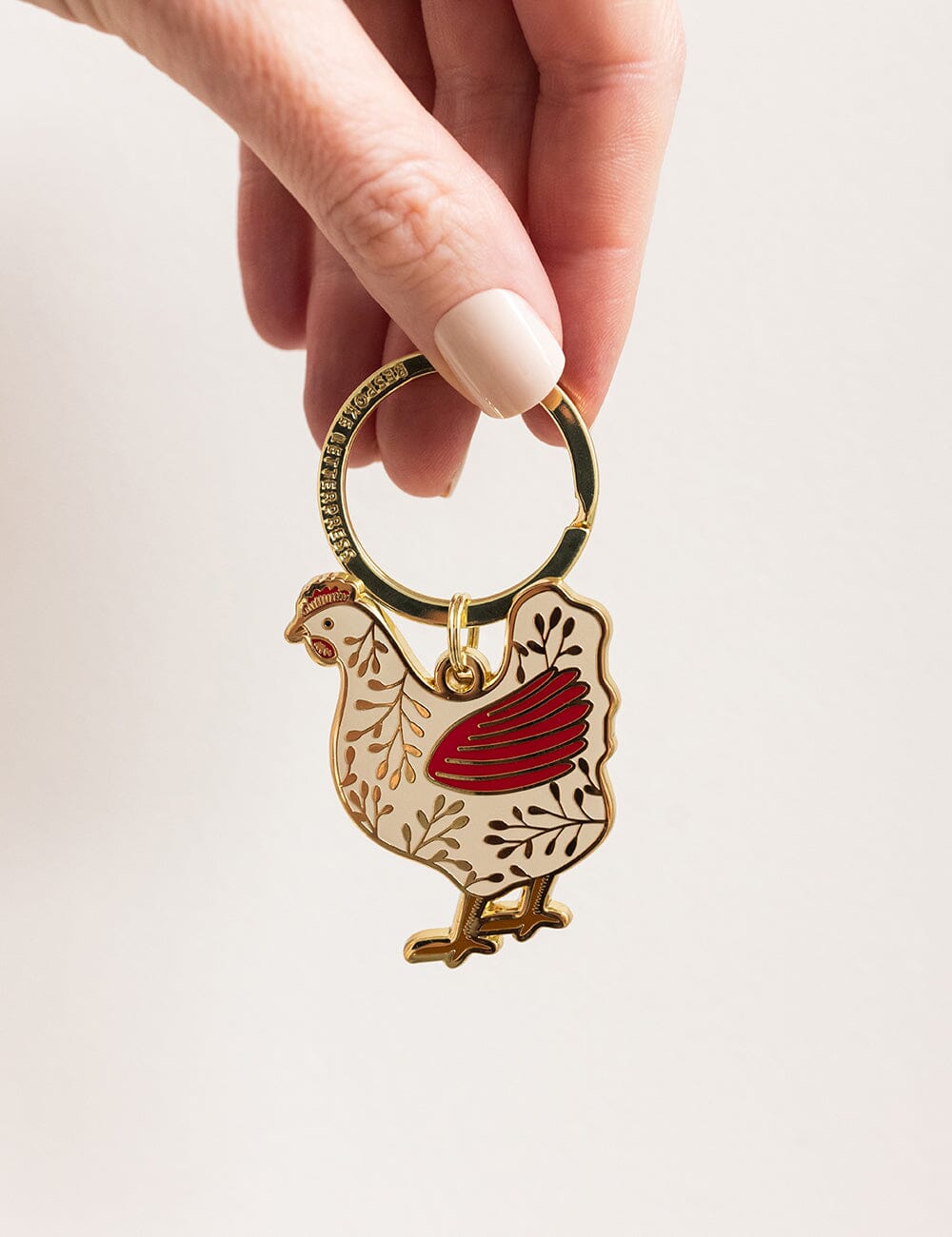 Chicken Enamel Keyring