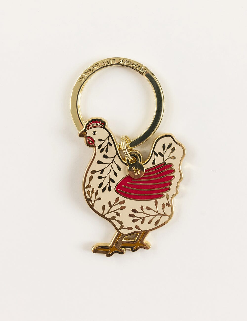 Chicken Enamel Keyring