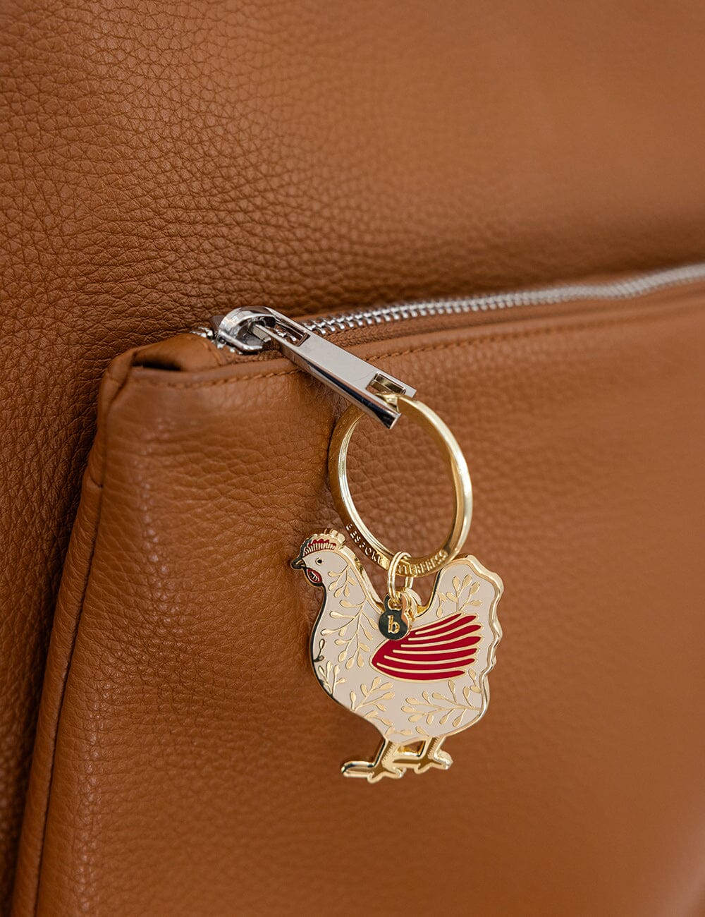Chicken Enamel Keyring
