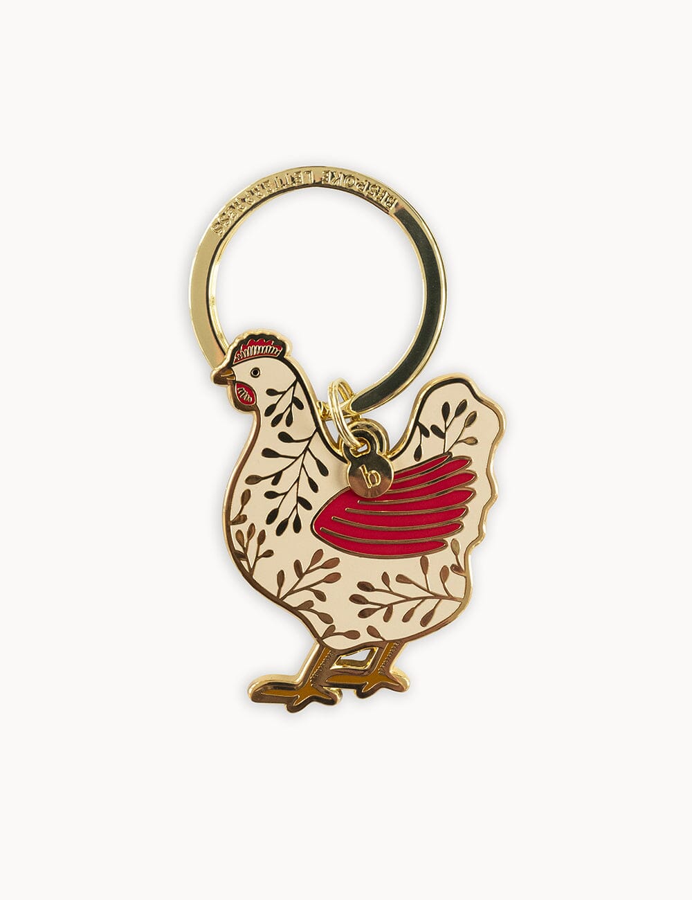 Chicken Enamel Keyring