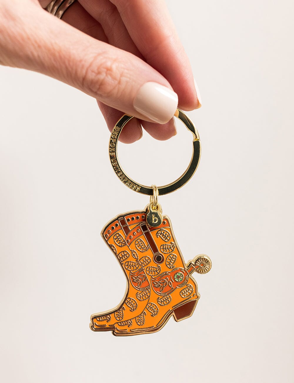 Cowgirl Boots Keyring Keyring Bespoke Letterpress 