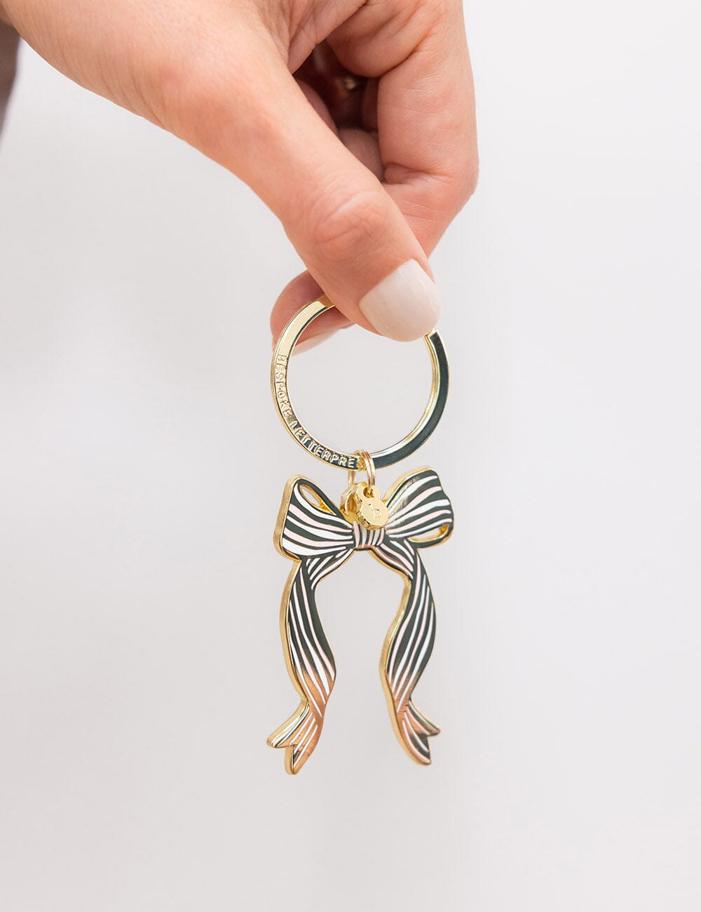 Ribbon Bow Enamel Keyring