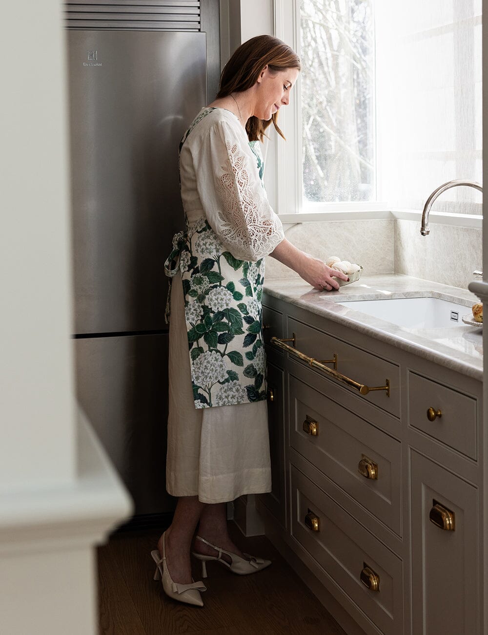 Hydrangea 100% Linen Apron
