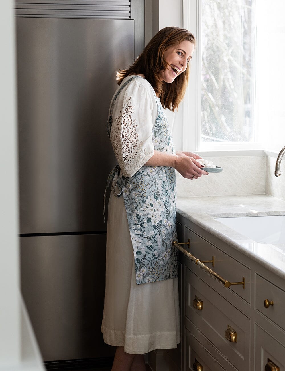 Ivory Garden 100% Linen Apron