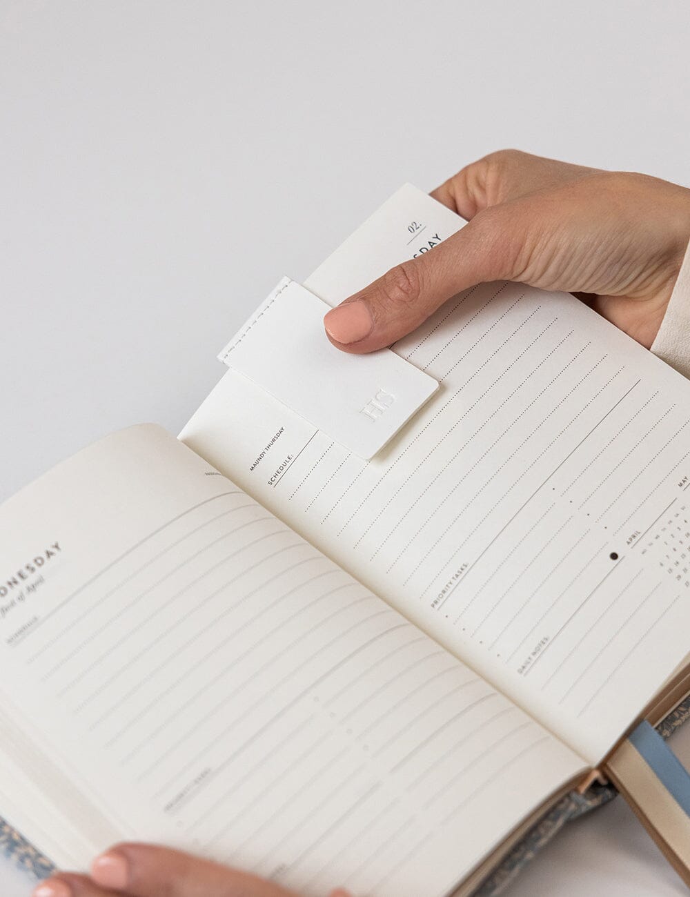 Leatherette Bookmark - White