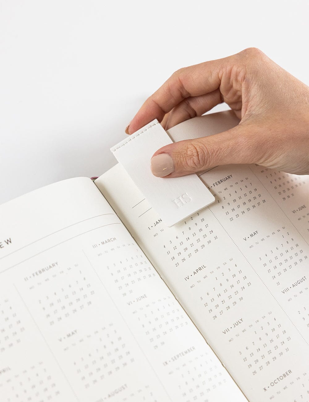 Leatherette Bookmark - White