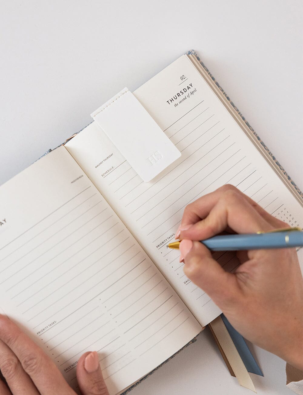 Leatherette Bookmark - White