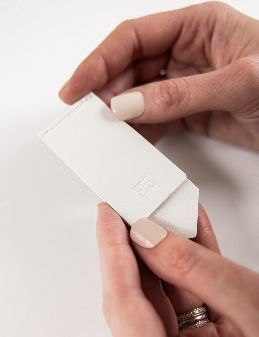 Leatherette Bookmark - White Stationery Bespoke Letterpress 