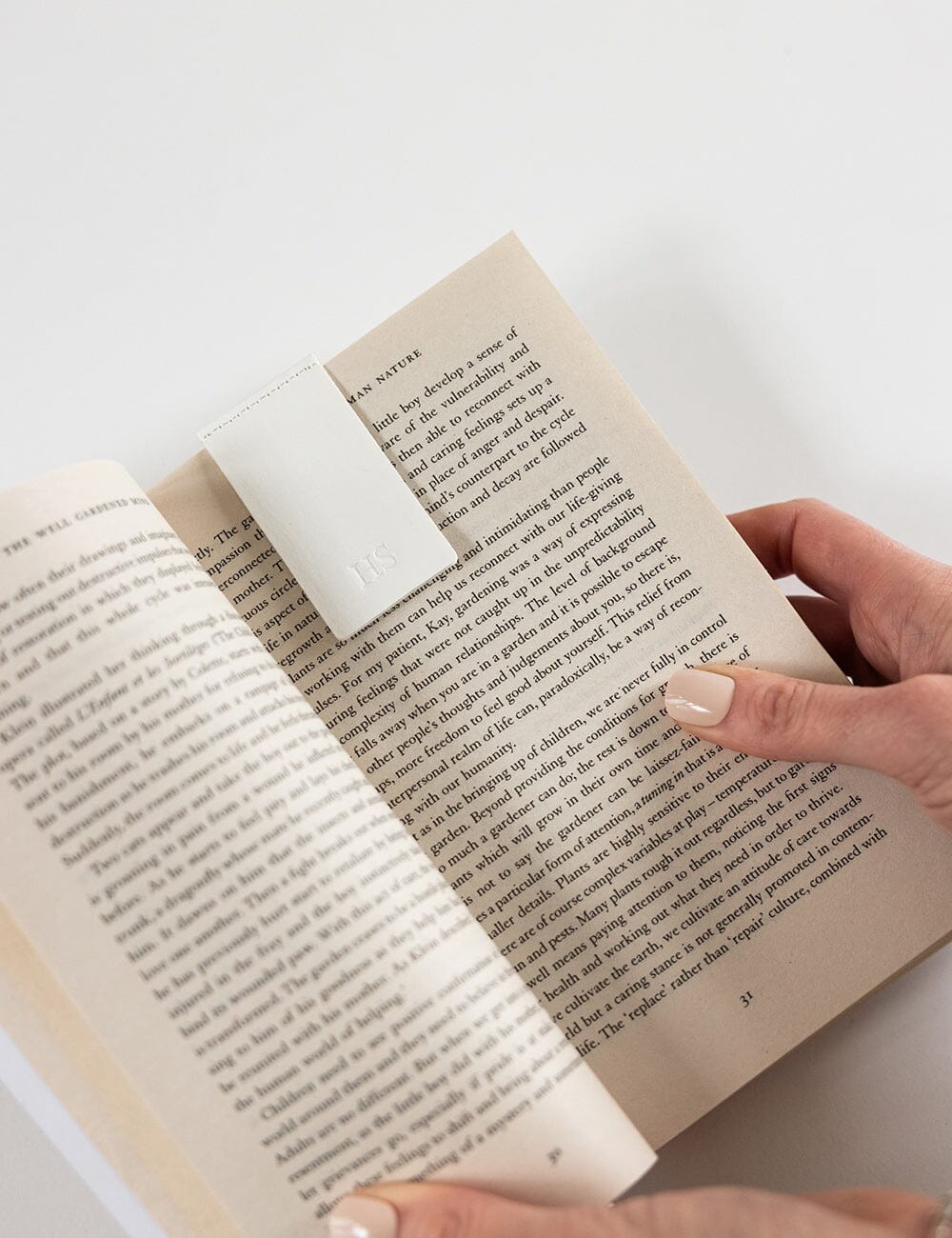 Leatherette Bookmark - White