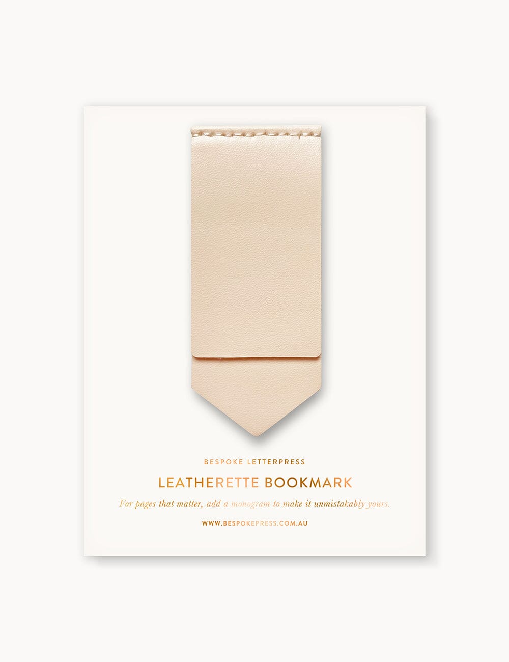 Leatherette Bookmark - Ivory Stationery Bespoke Letterpress 