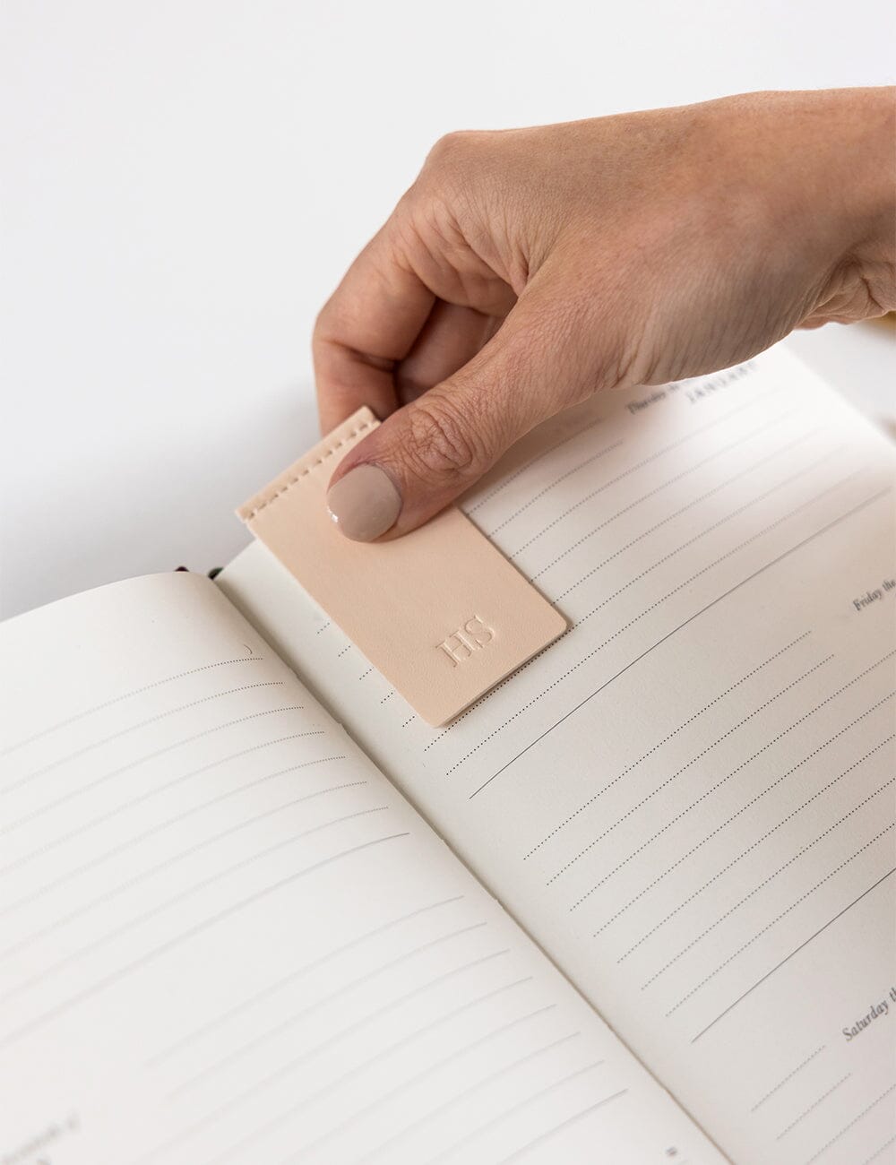 Leatherette Bookmark - Pale Pink