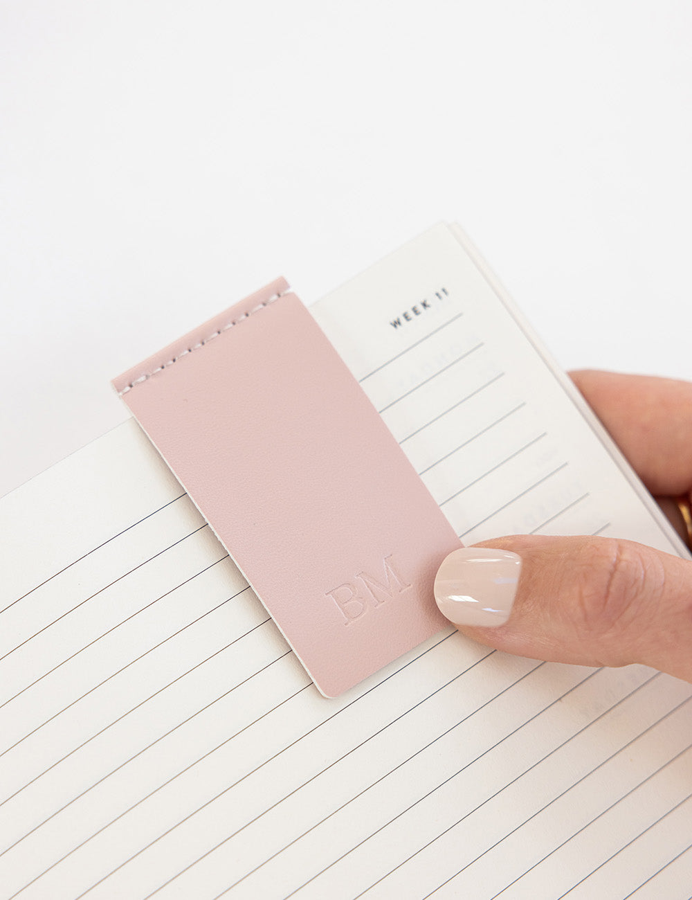 Leatherette Bookmark - Pale Pink