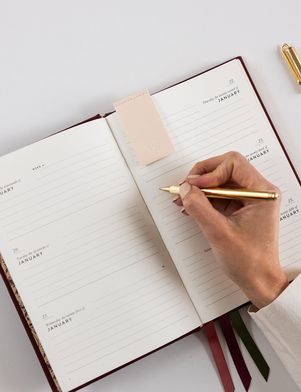 Leatherette Bookmark - Pale Pink