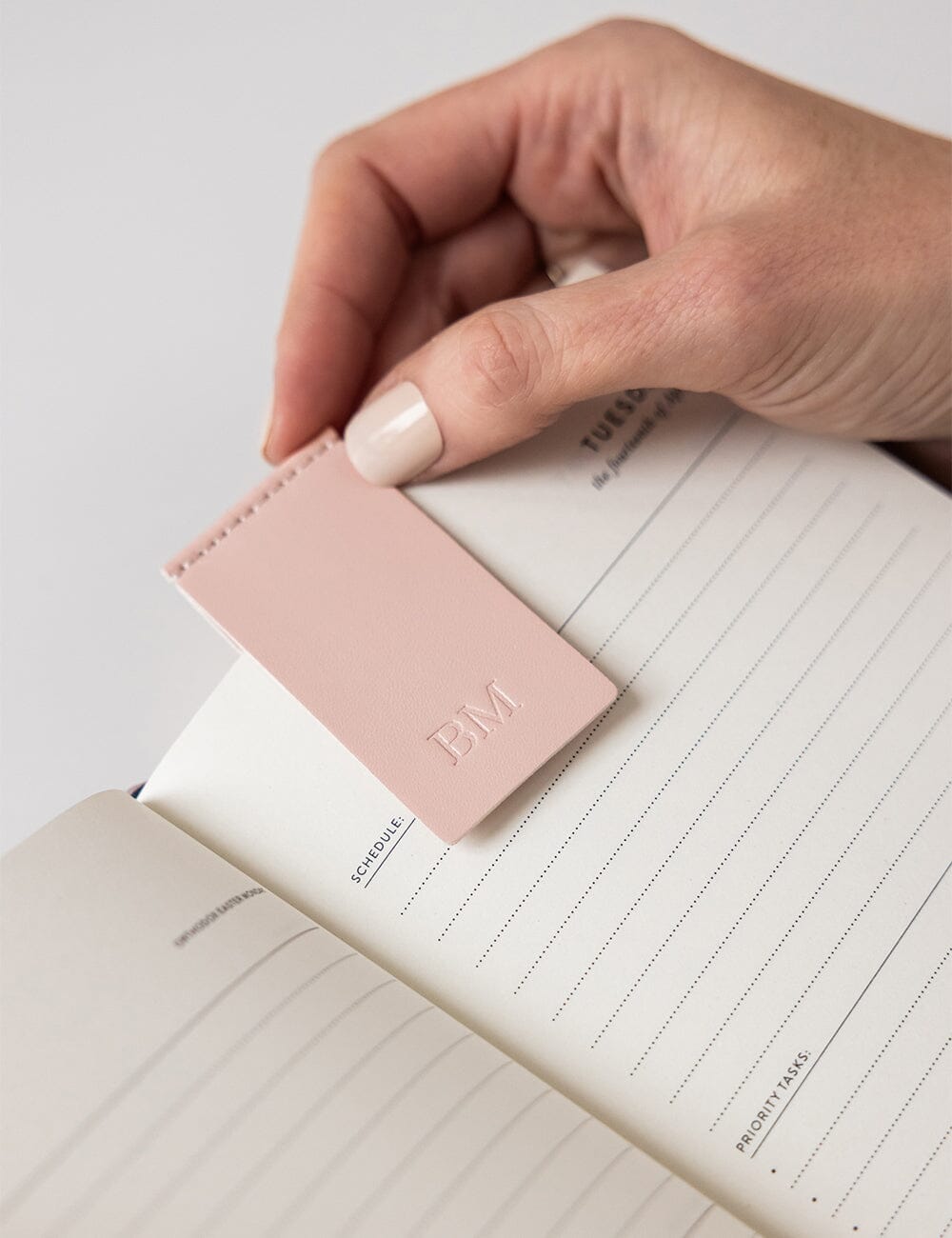 Leatherette Bookmark - Pale Pink