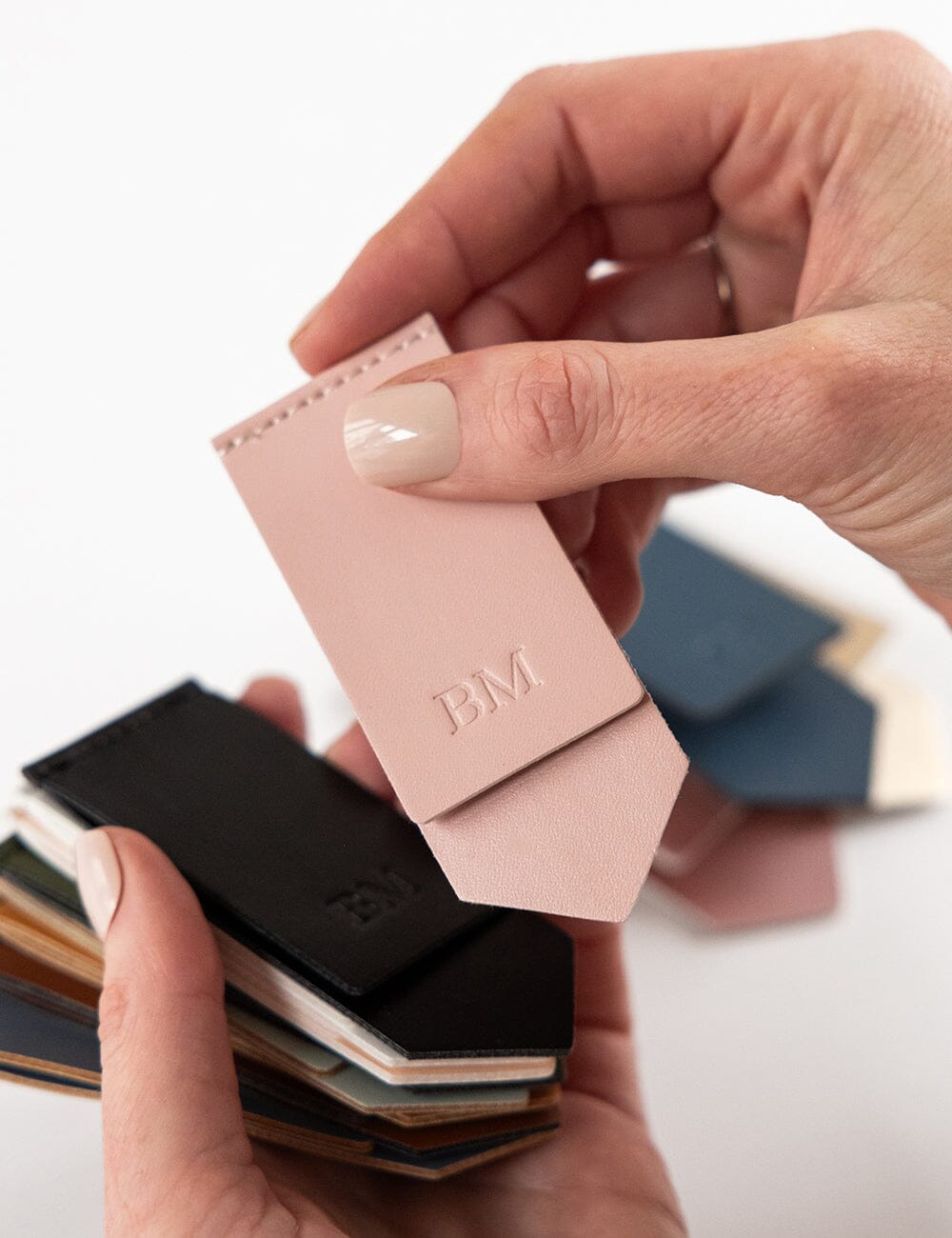 Leatherette Bookmark - Pale Pink Stationery Bespoke Letterpress 