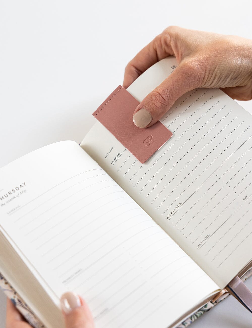 Leatherette Bookmark - Tea Rose