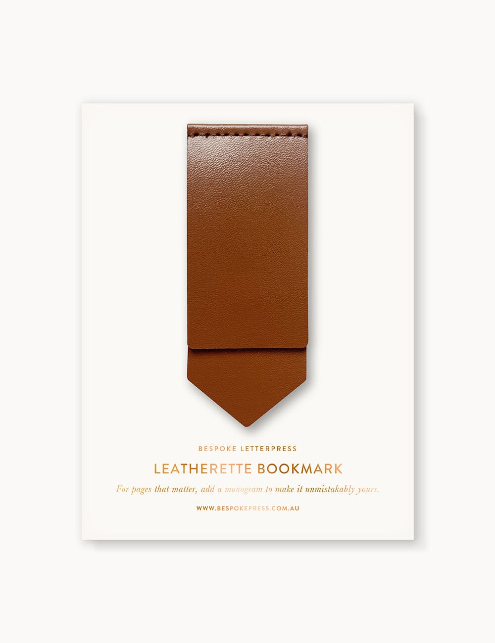 Leatherette Bookmark - Espresso Stationery Bespoke Letterpress 