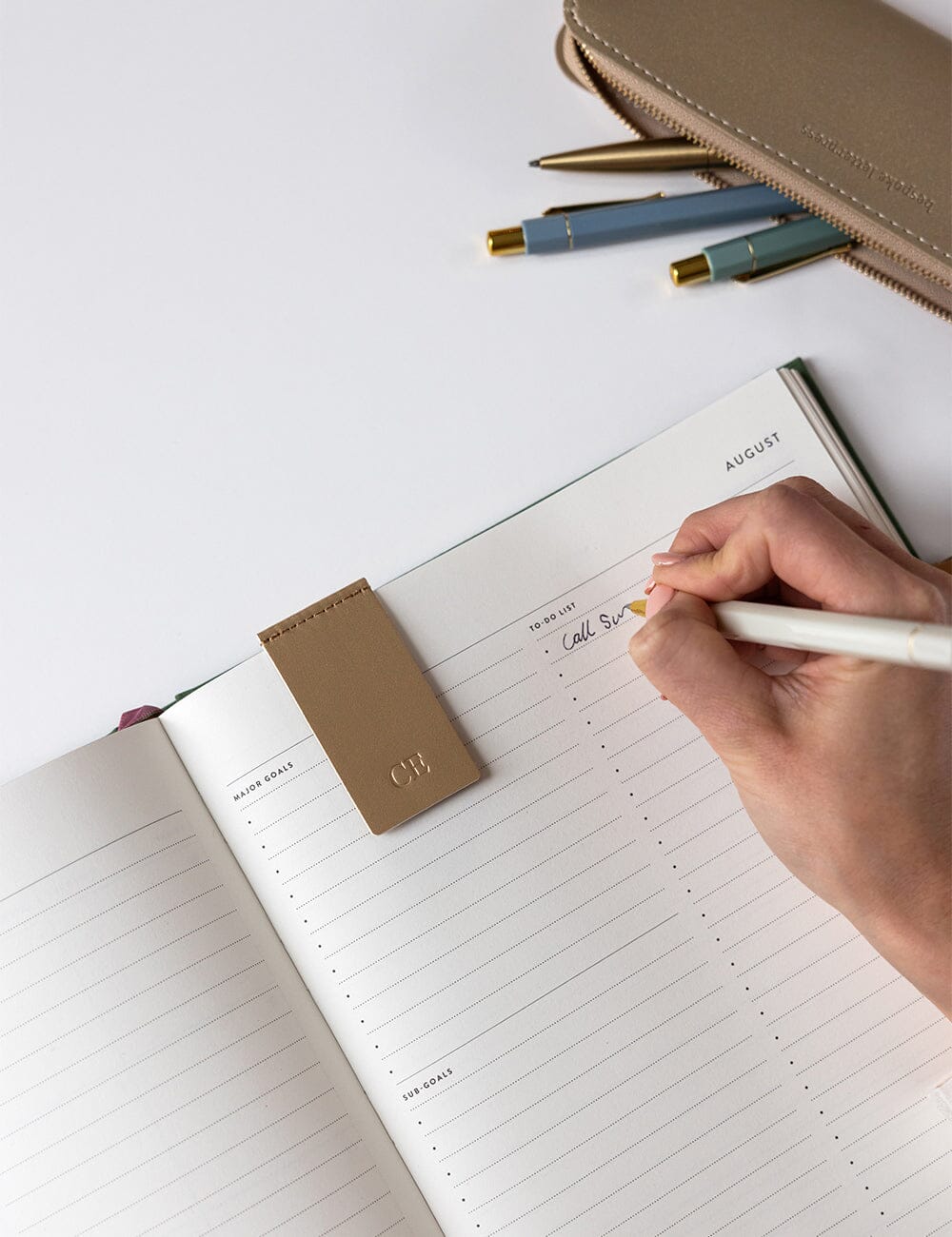 Leatherette Bookmark - Gold