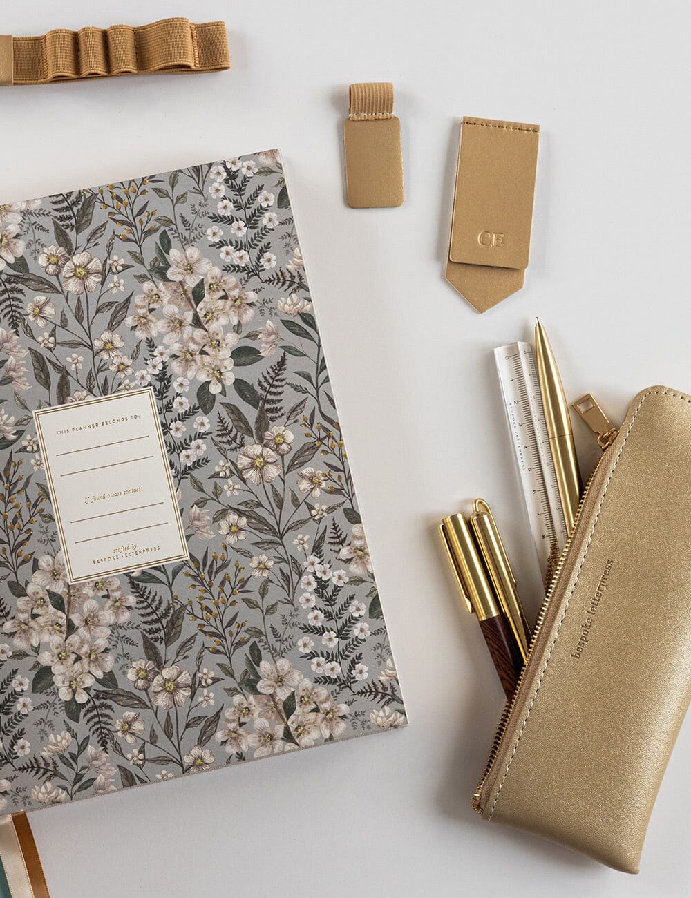 Leatherette Bookmark - Gold