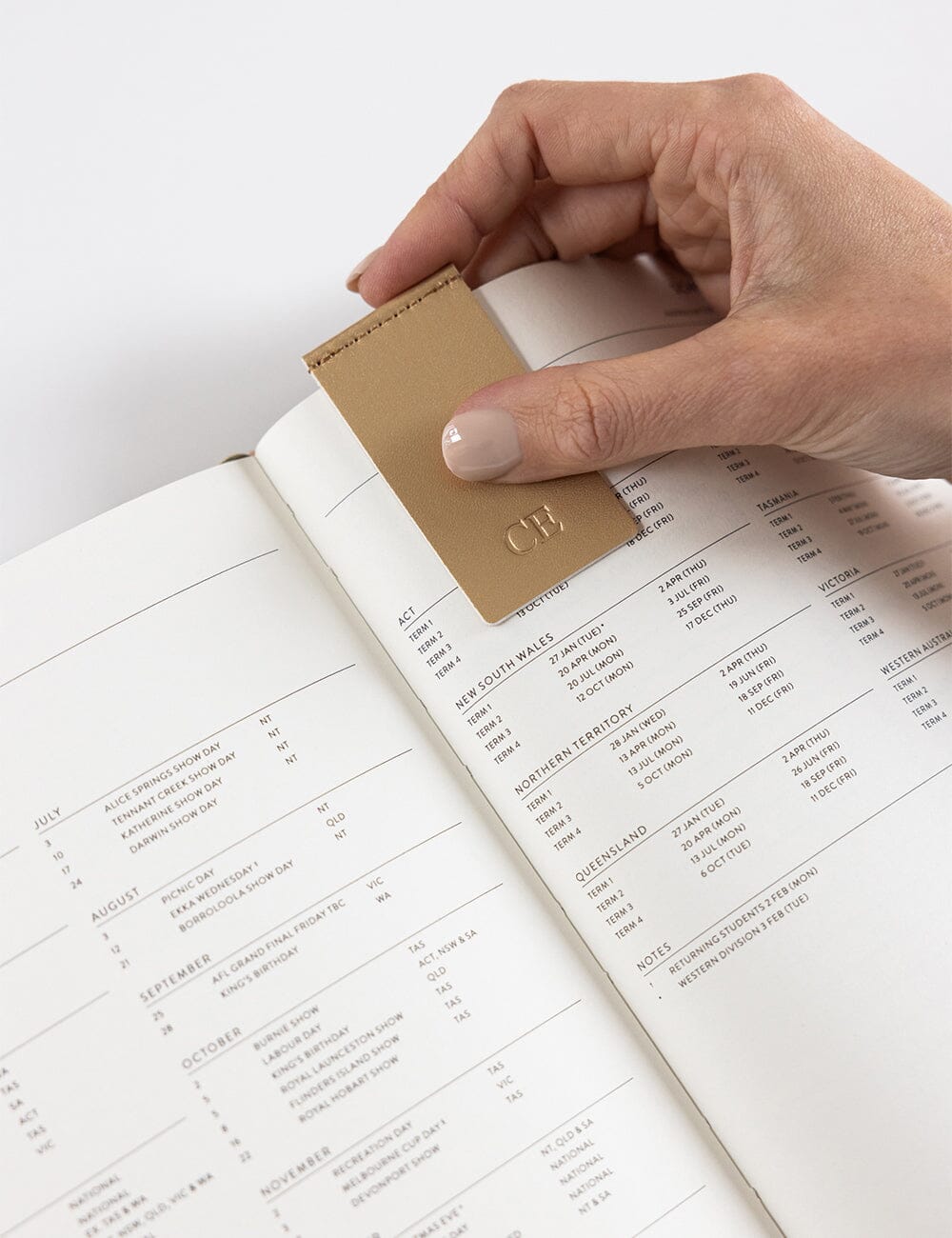 Leatherette Bookmark - Gold