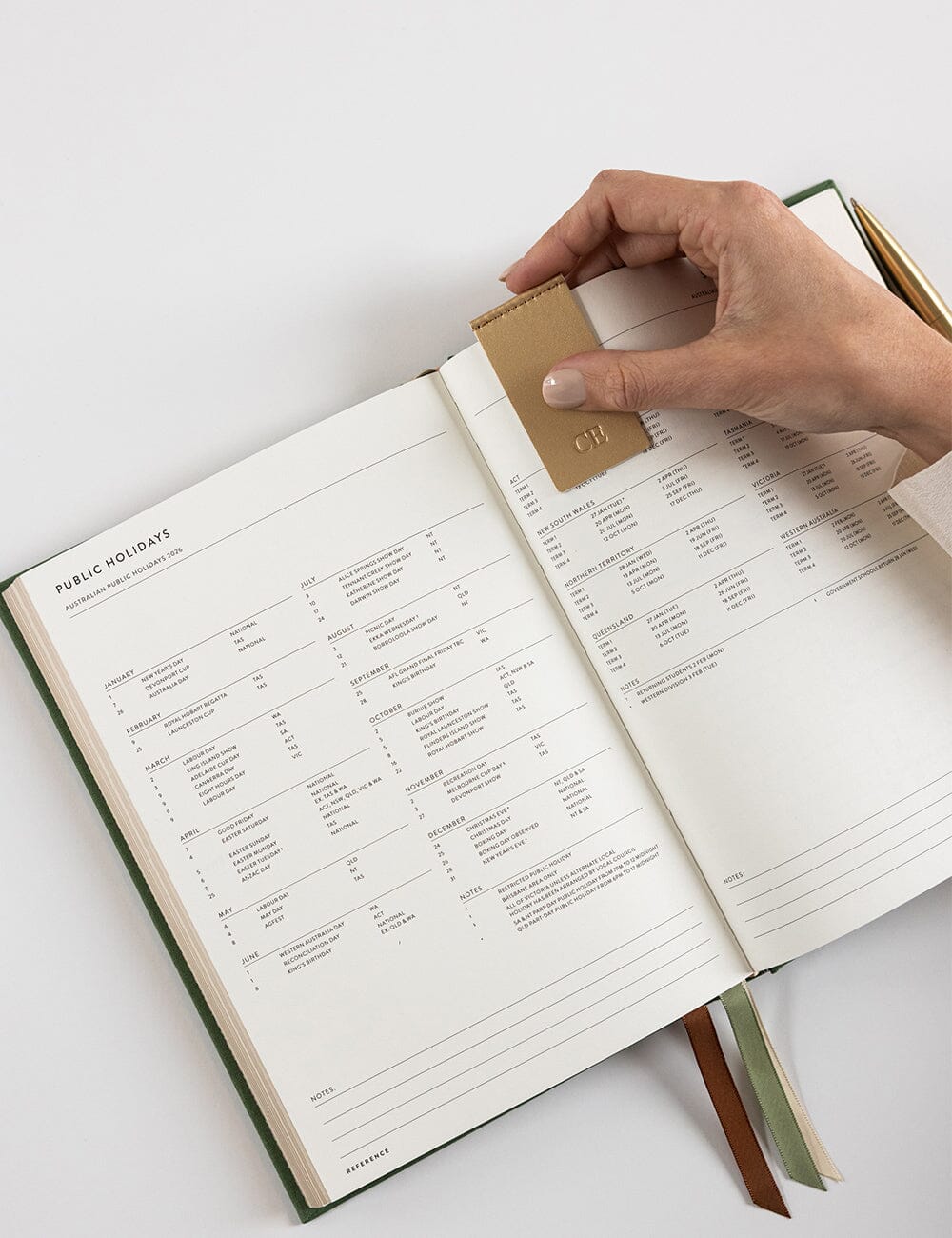 Leatherette Bookmark - Gold