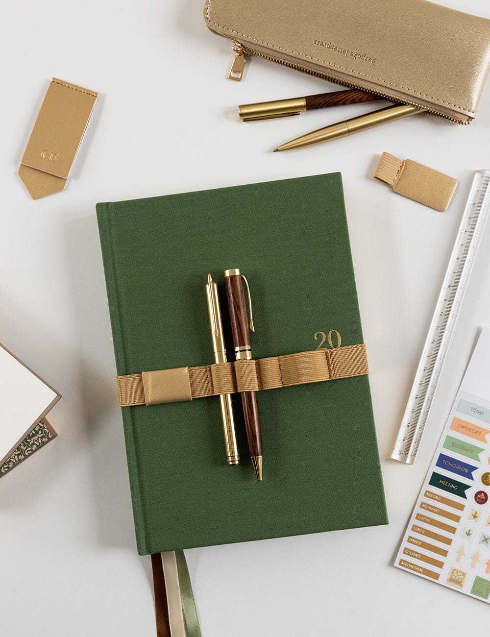 Leatherette Bookmark - Gold