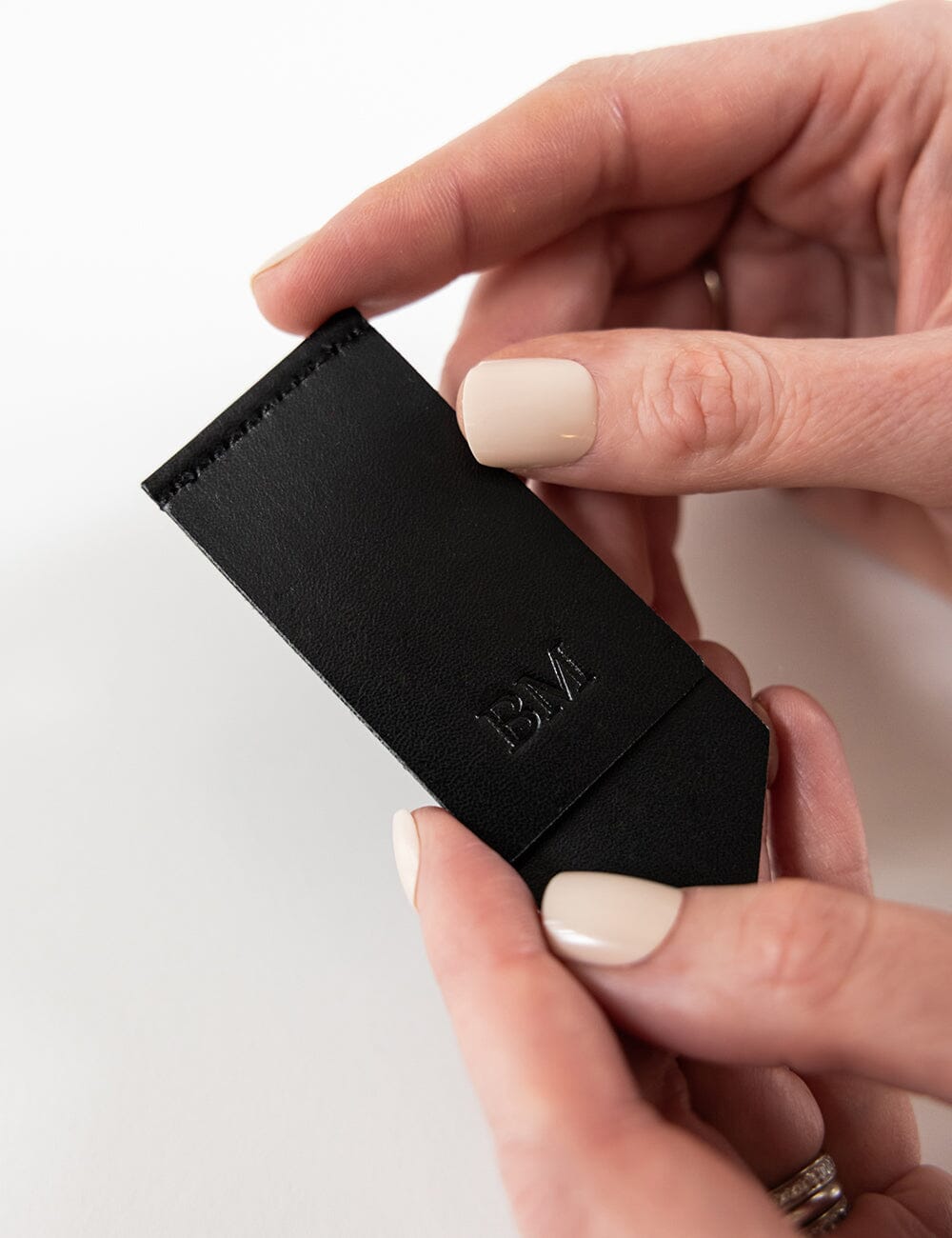 Leatherette Bookmark - Black Stationery Bespoke Letterpress 