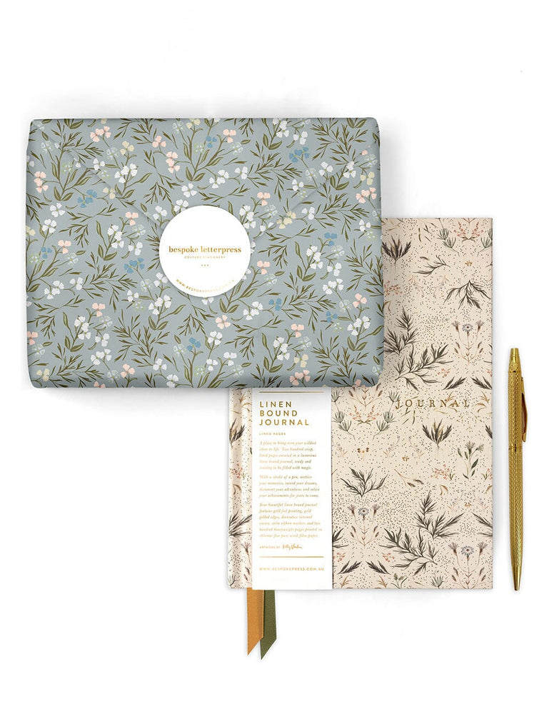 Gift Set - Linen Journal - Meadow Journals Bespoke Letterpress 