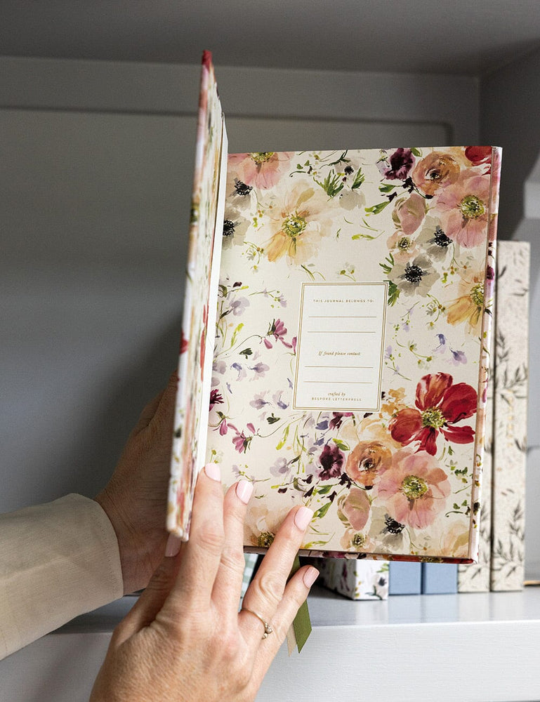Gift Set - Linen Journal - Poppies Journals Bespoke Letterpress 