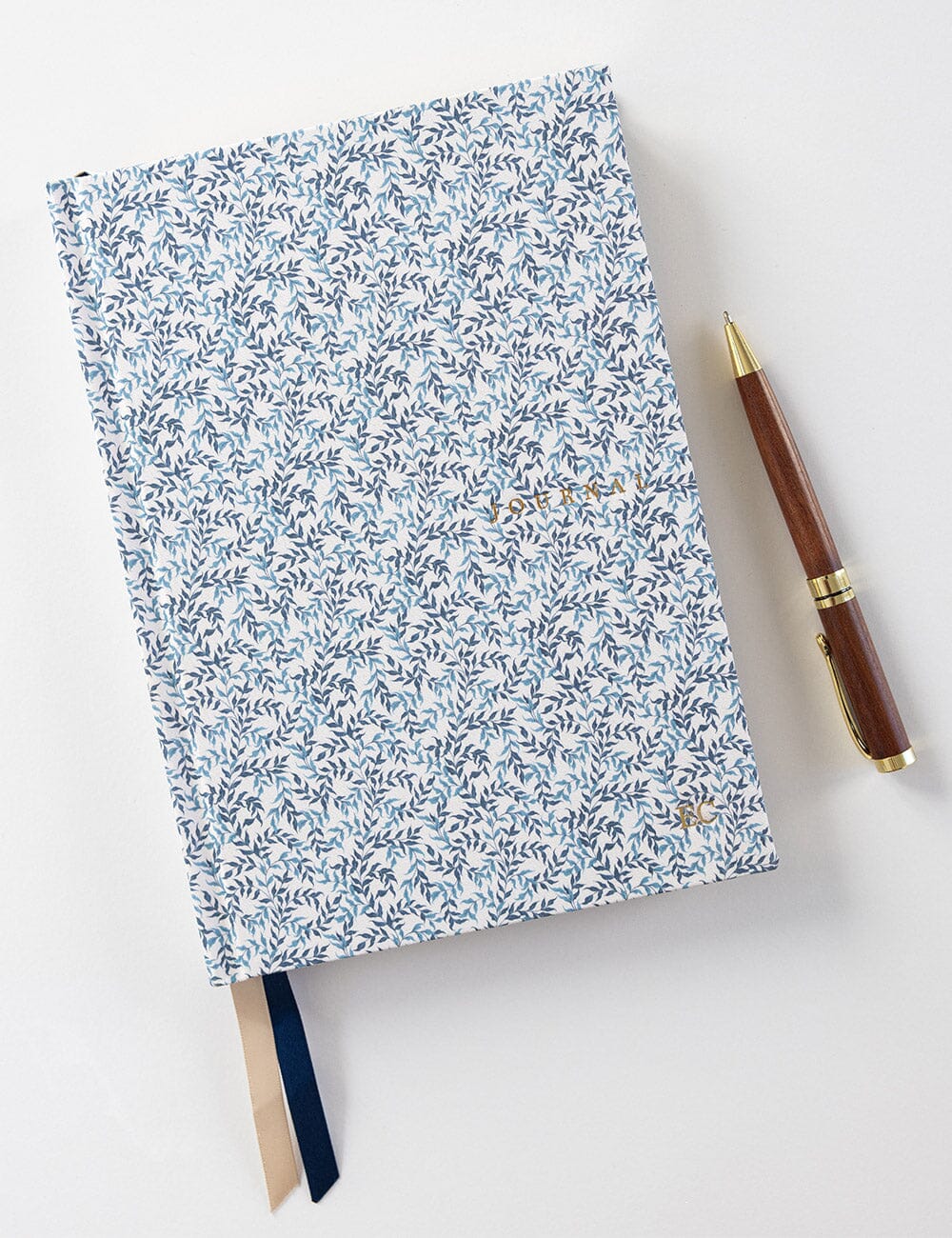 Linen Bound Journal - Bluebloom Ivy (Lined Journal)