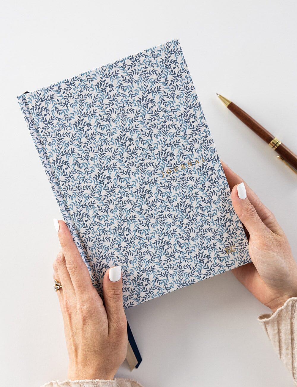 Linen Bound Journal - Bluebloom Ivy (Lined Journal)