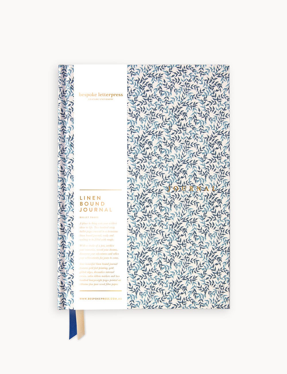 Linen Bound Journal - Bluebloom Ivy (Lined Journal)