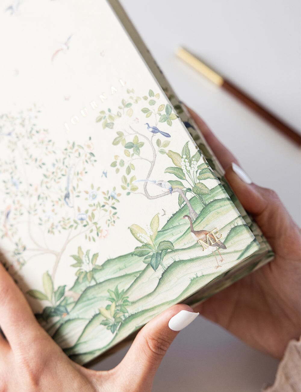 Linen Bound Journal - Spring Landscape  (Bullet Journal)