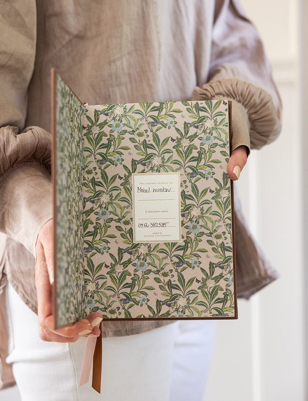 Linen Bound Journal - Mocha (Lined Journal)