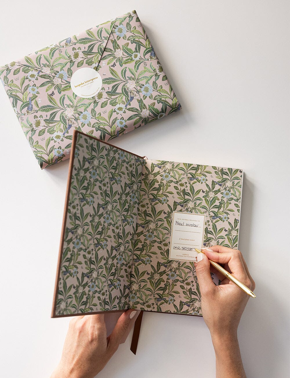 Gift Set - Linen Journal - Mocha Journals Bespoke Letterpress 