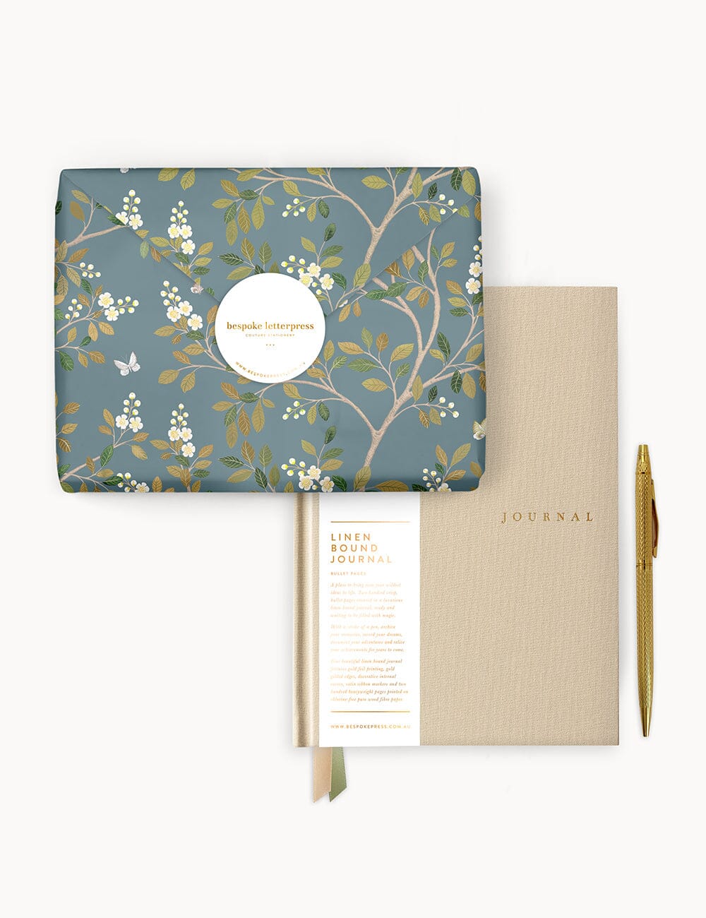 Gift Set - Linen Journal - Desert Sand Journals Bespoke Letterpress 