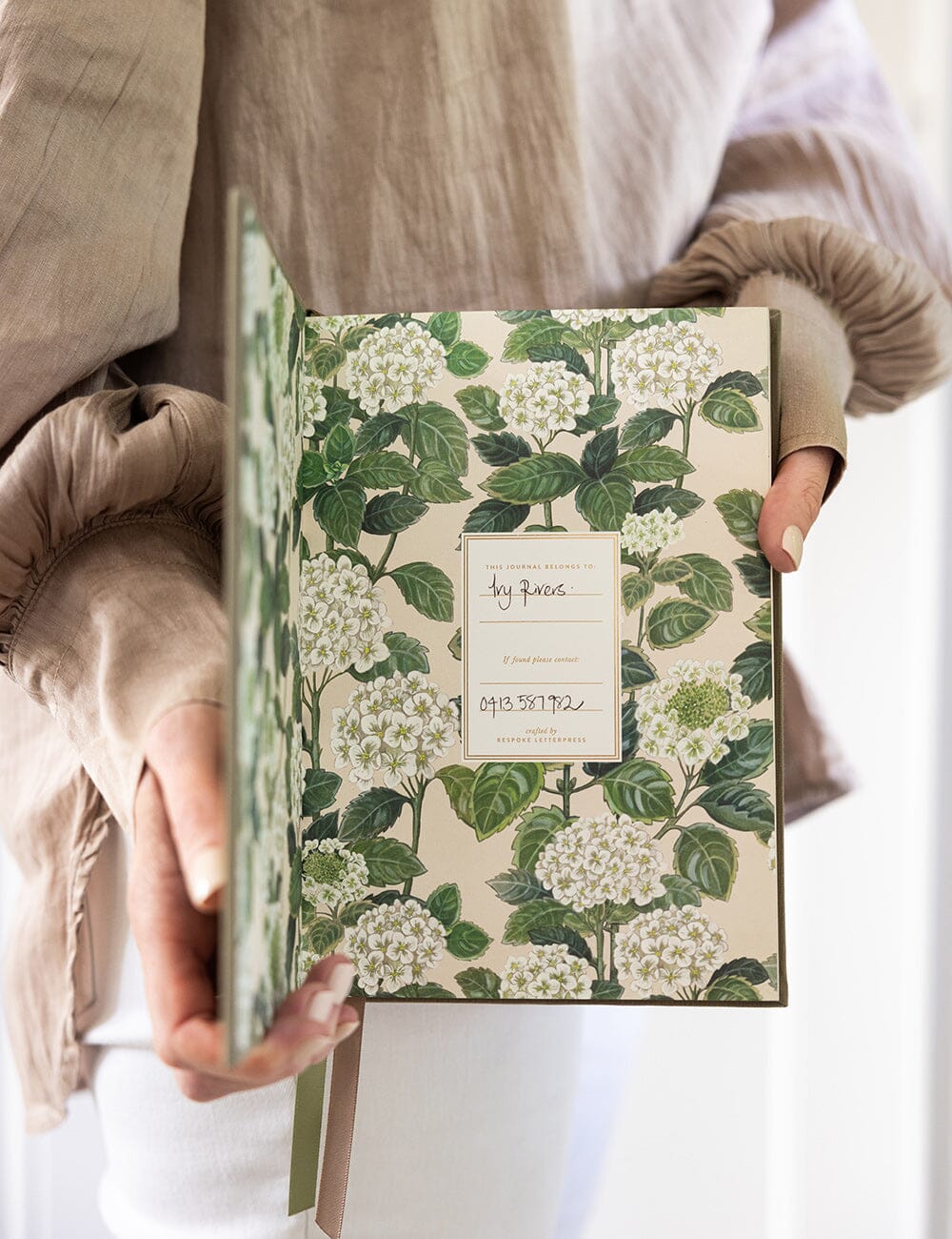 Linen Bound Journal - Saltmarsh Green (Bullet Journal)