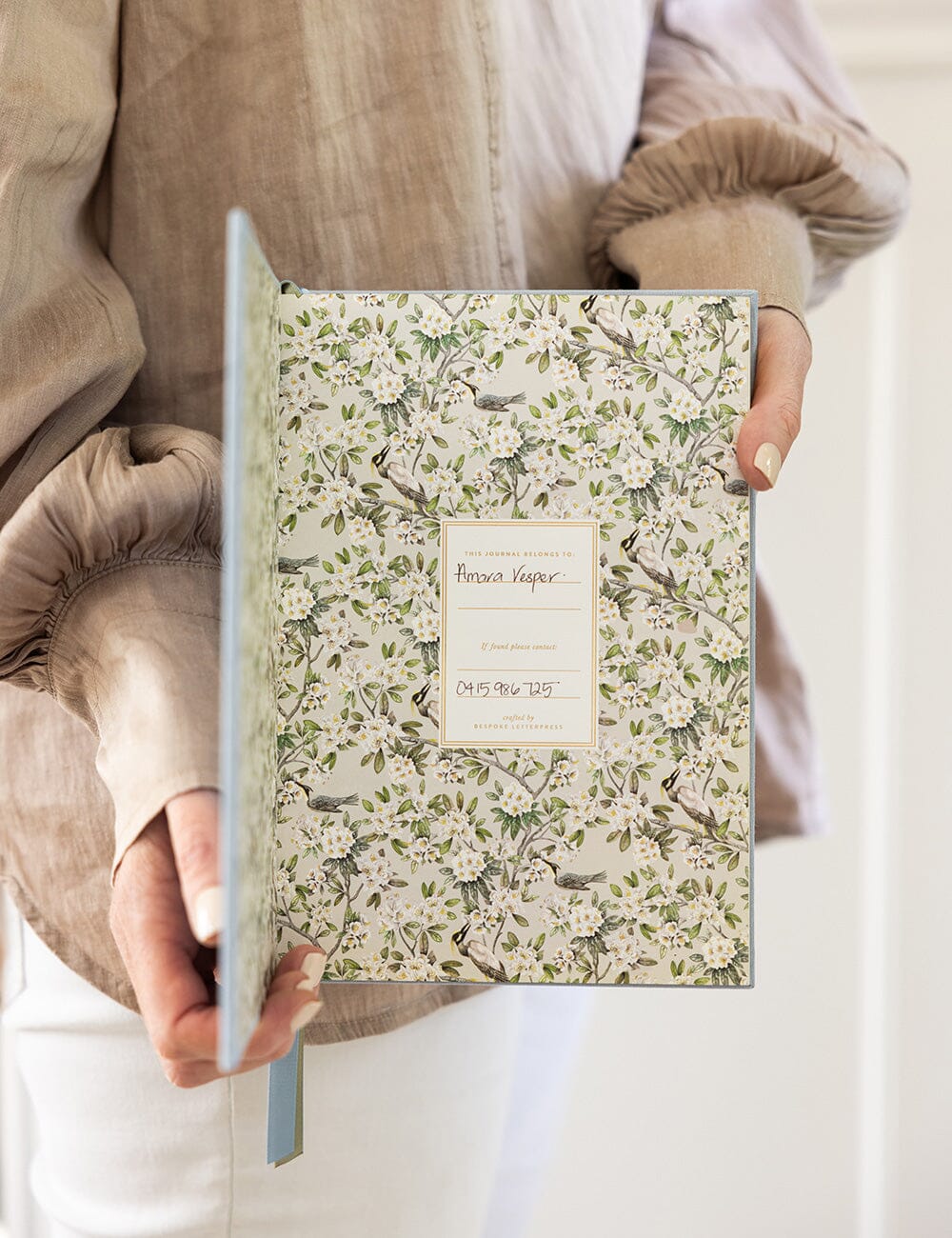 Linen Bound Journal - Luna Blue (Bullet Journal)