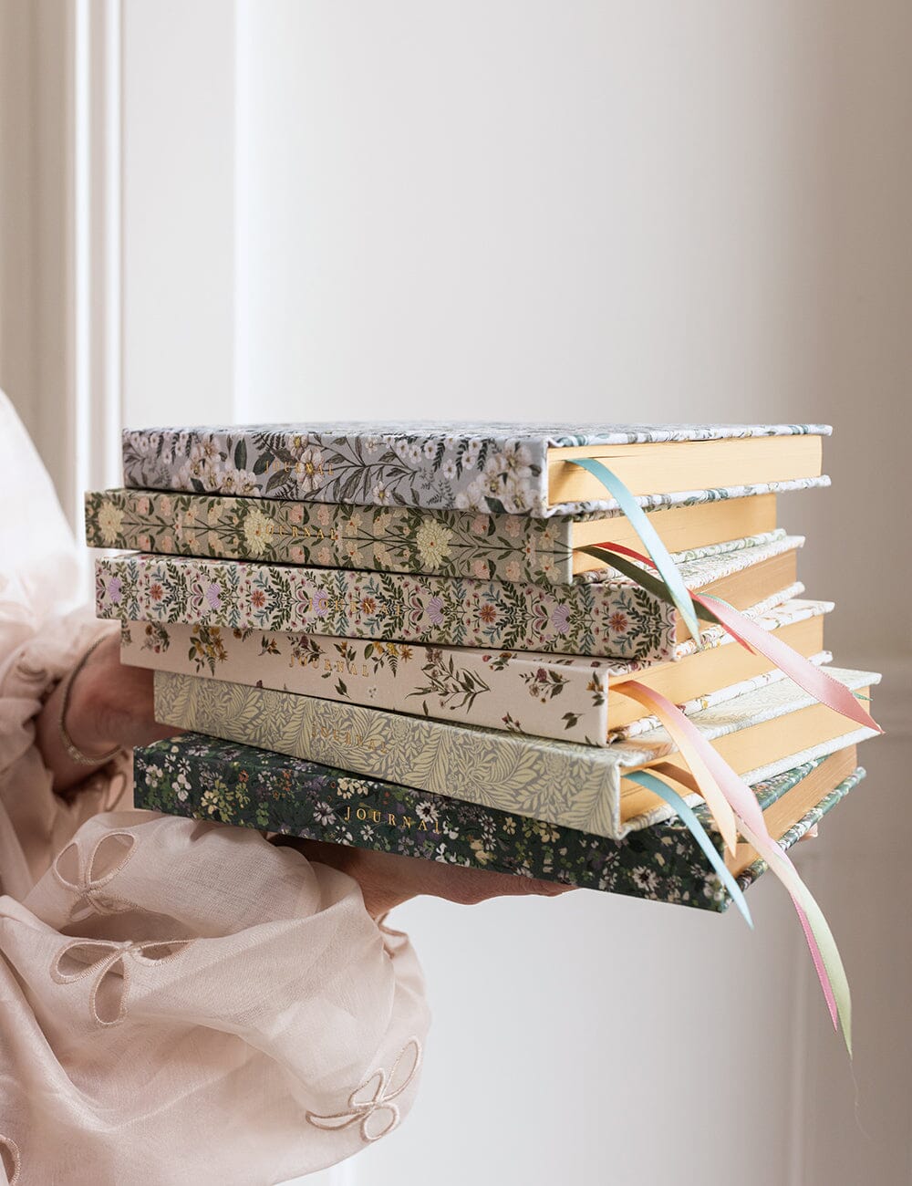 Linen Bound Journal - Ivory Garden (Bullet Journal)