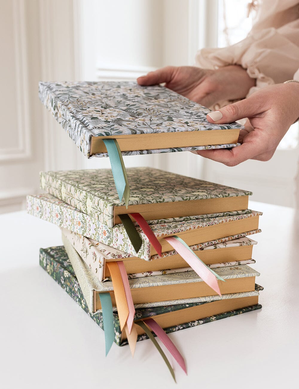 Linen Bound Journal - Ivory Garden (Bullet Journal)