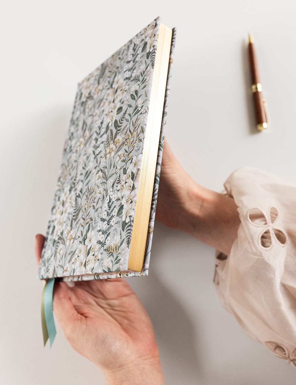 Gift Set - Linen Journal - Ivory Garden