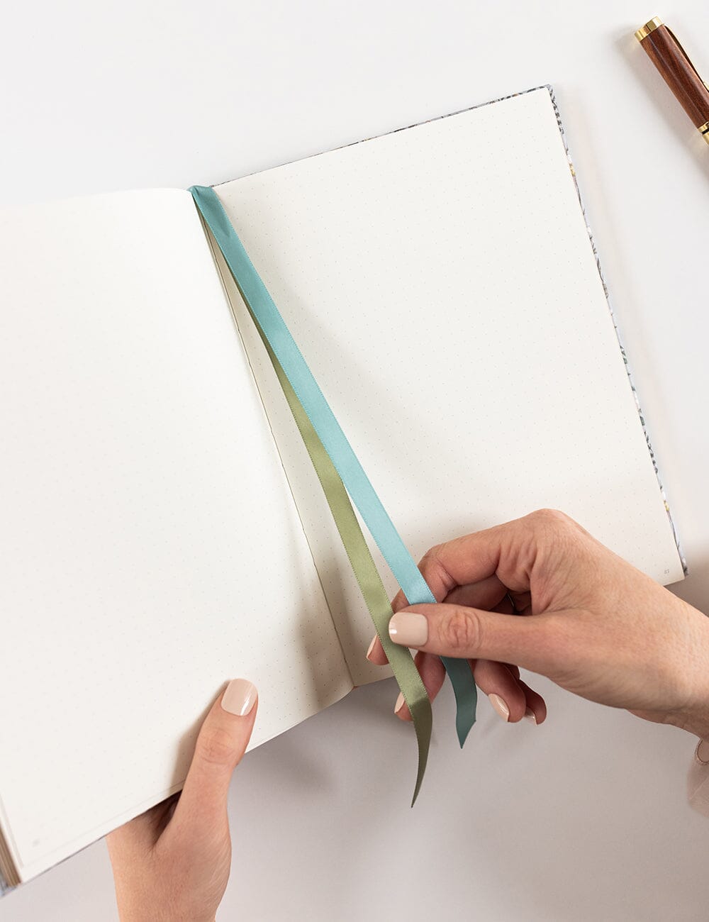 Linen Bound Journal - Ivory Garden (Bullet Journal)