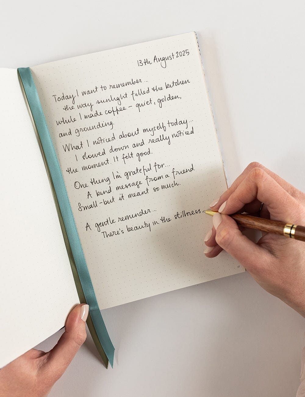 Linen Bound Journal - Ivory Garden (Bullet Journal)