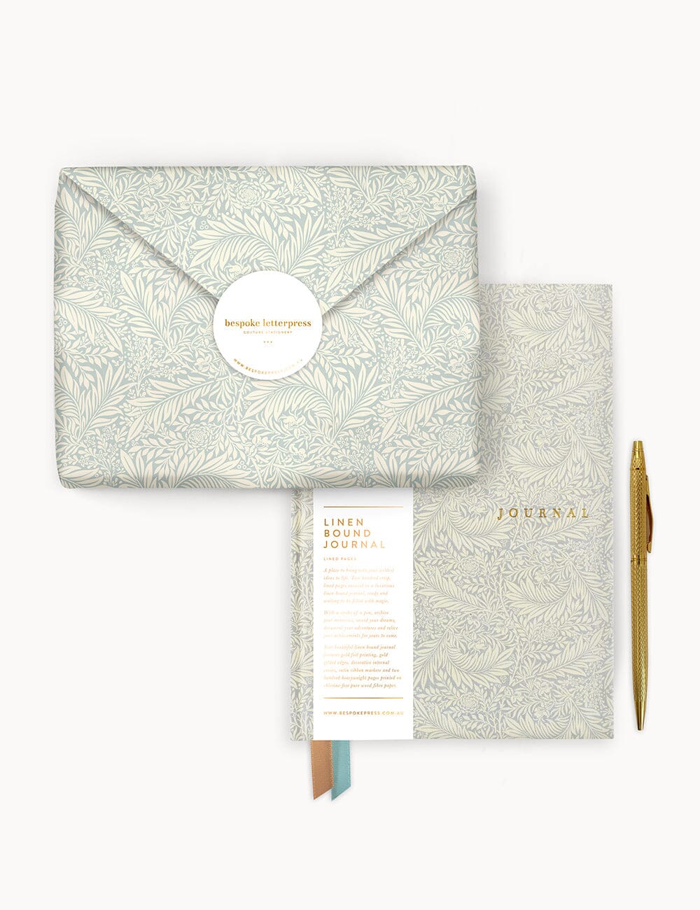 Gift Set - Linen Journal - Dune Thicket Journals Bespoke Letterpress 