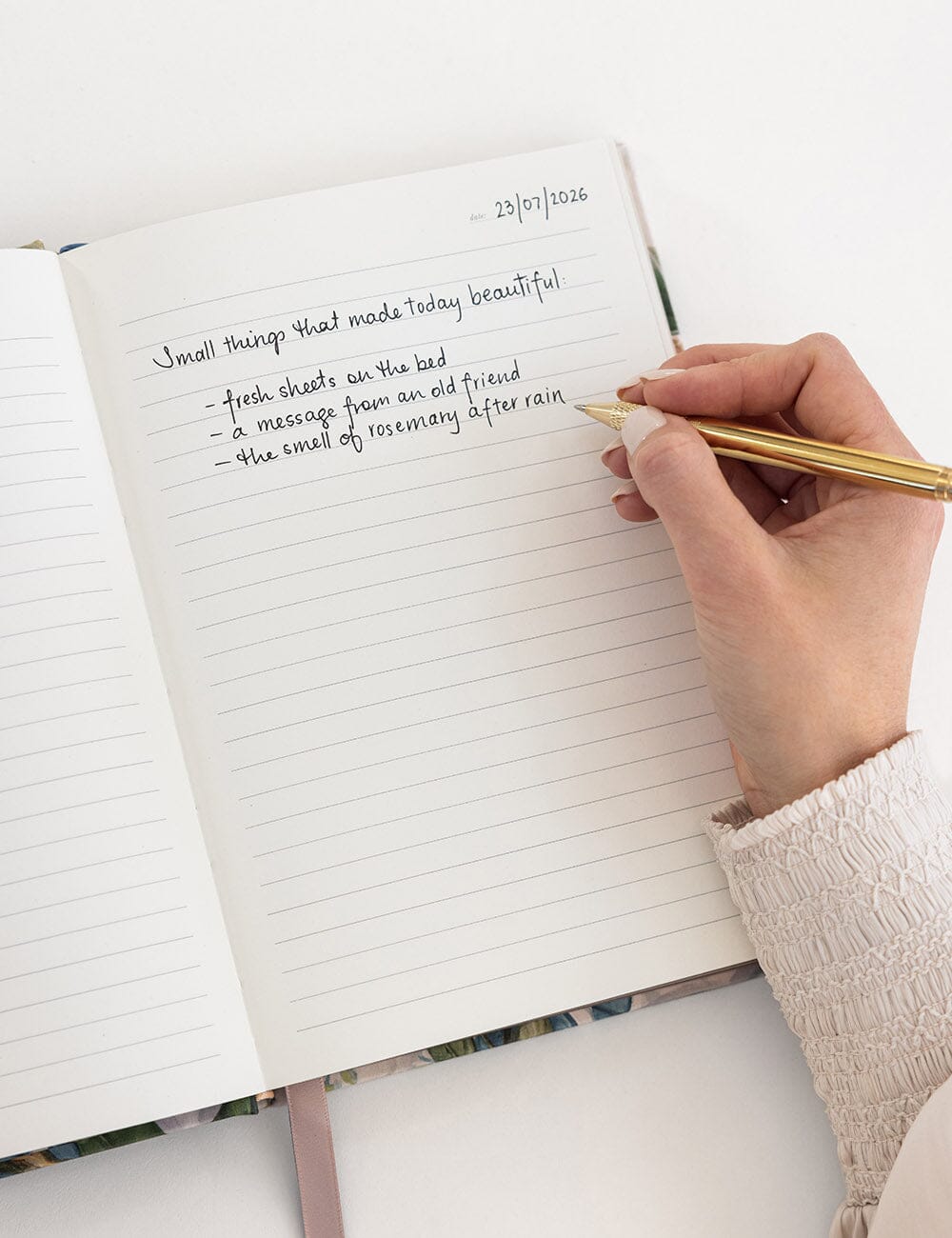 Linen Bound Journal Lined - Three Vases With Lemons