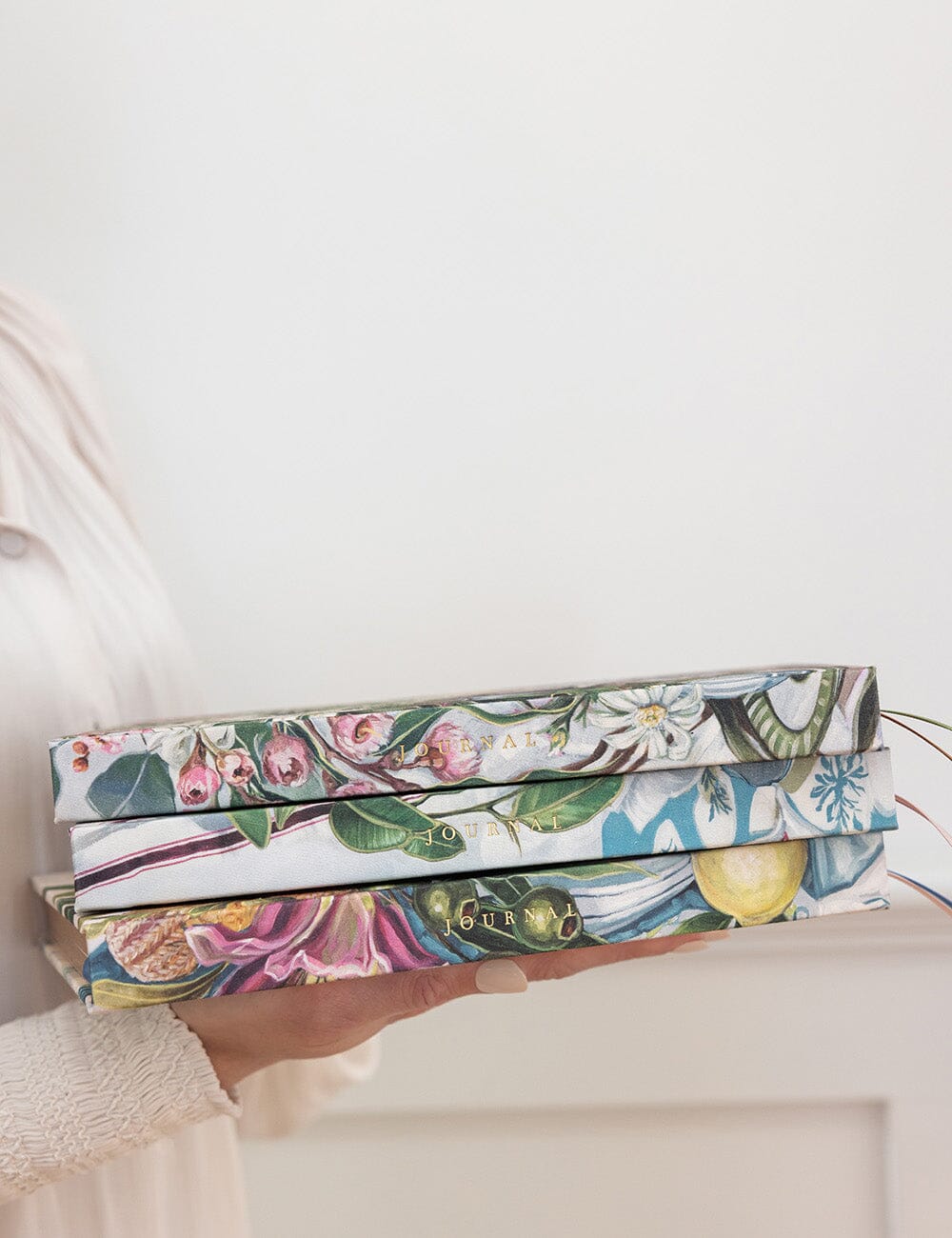 Linen Bound Journal Lined - Waratah In Blue